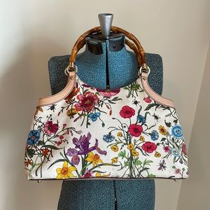 Gucci flora bamboo satchel